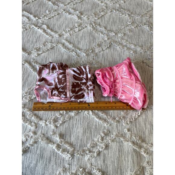 Build A Bear Workshop BABW Brown Pink Satin Lined Top Pink Velvet Velour Skirt - Picture 6 of 6